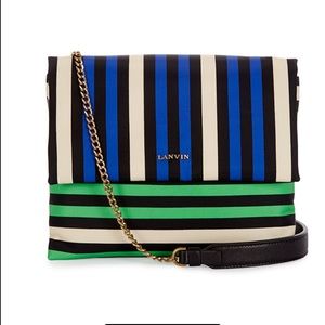 NWT Lanvin mini "Sugar" striped nylon shoulder bag